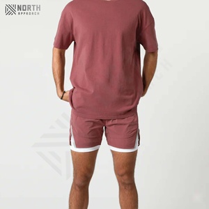 Shorts de sport pour hommes avec compression, shorts de course personnalisés 2 en 1 à double couche en polyester à séchage rapide - Product Image 6