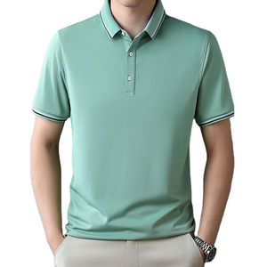 2025, venta al por mayor, polos para hombre, 100% tela de algodón, transpirable, antibolitas, polos para hombre, ropa informal de gran tamaño, impresión personalizada - Product Image 1