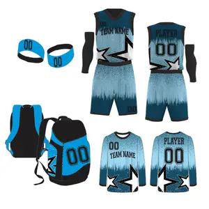 Imalat özelleştirmek basketbol formaları setleri yüceltilmiş spor giyim 100% Polyester formaları