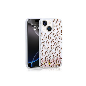 Étui de téléphone liquide brillant de luxe Netzy pour iPhone 15, coque en silicone transparente imprimée avec un design mignon, modèle 14 Plus or - Product Image 2