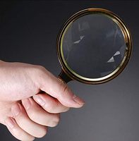 CH Calvin Handicraft Antique Polished Metal Handheld Magnifying Glass 6X/8X for Science Reading Inspection (Gold) Uttarakhand