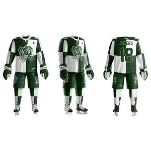 Cheap Newest Style Custom Ice Hockey Uniforms 100% Polyester Fabric <b>Mens</b> Ice Hockey Uniform - Product Image 6