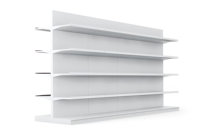 Étagère de présentation en métal robuste et durable, étagères solides, installation rapide, revêtement en poudre époxy, pour les supermarchés, murale