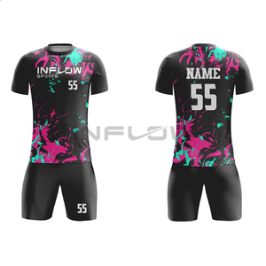 Ensemble de maillots de football à imprimé ondulé dégradé en gros, service OEM pour les saisons d'hiver, d'été et d'automne, option de nom - Product Image 4