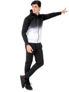 Men's Gradient Color Tracksuit Set with Full Zip <b>Hoodie</b> and Slim Fit Jogger Pants Stylish Sportswear for Gym Training <b>Running</b> - Product Image 2