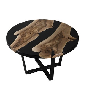 Meubles pour hôtels et maisons Table centrale en résine de conception attrayante décorative Table basse en métal de taille standard avec plateau en bois et résine - Product Image 5