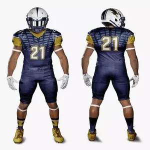 Uniforme personnalisé de football américain pour jeunes, nouveau design, avec manches courtes respirantes, ensemble d'excellentes valeurs - Product Image 2