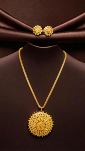 พร้อมส่งชุดต่างหูสร้อยคอชุบทอง22K ชุดต่างหูสร้อยคอสไตล์อินเทรนด์ - Product Image 3