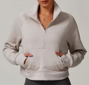 เสื้อกันหนาวมีฮู้ดโอเวอร์ไซส์สำหรับผู้หญิงเสื้อครอปผ้าฟลีซ - Product Image 2