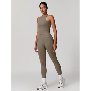 Ventes en gros de tenues de yoga pour femmes, logo personnalisé, style décontracté, respirantes, vêtements de sport, service OEM, 100% coton, écologiques - Product Image 6