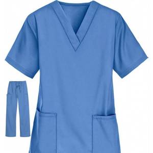 2025 nouveau Design unisexe médical gommages uniforme tissé col en v haut et pantalon vente Flash pas cher prix gommages ensemble pour l'exportation - Product Image 5