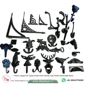 Soportes de Estante Negros Vintage para Abridor de Botellas, Perillas de Gabinete, Tiradores, Ganchos de Hierro Fundido, Colgador de Llavero - Product Image 1