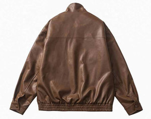Chaquetas de cuero informales para hombre Chaqueta de cuero genuino 100% Chaquetas de moda de cuero marrón desgastado - Product Image 5
