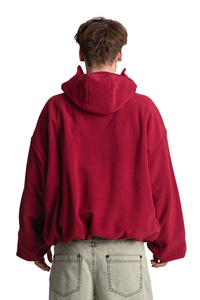 Wholesale Oversized <b>Red</b> Fleece <b>Hoodies</b> <b>for</b> <b>Men</b> & Women Full Face Zip Winter Warm Pullover Custom Streetwear Style OEM Available - Product Image 4