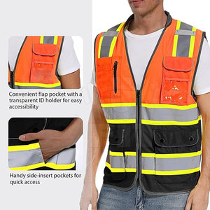 เสื้อกั๊กนิรภัย Hi-VIS ปรับแต่งได้, ชุดป้องกันภัยส่วนบุคคลพร้อมกระเป๋าสะท้อนแสงหลายใบพร้อมโลโก้2024 - Product Image 2