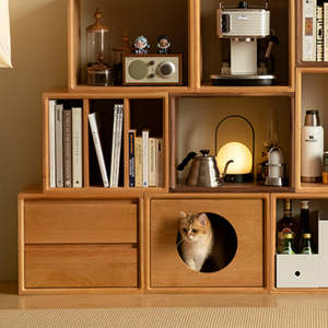 MODULAR MODERN ACACIA WOOD STORAGE BOX STACKABLE <b>WOODEN</b> STORAGE ORGANIZER <b>CRATE</b> FOR HOME & OFFICE 0013 - 06 - Product Image 5