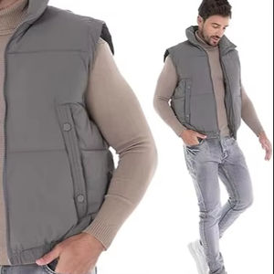 Venta Directa de Fábrica, Chaleco Acolchado Personalizable de Alta Calidad, Transpirable, para Hombre, Invierno, Casual, Cuello en V, 220g, 100% - Product Image 1