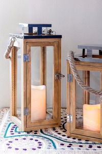 Mango Wood Modern Antique Candlestick Holder <b>Lantern</b> for Home Decoration Christmas & Easter - Product Image 4