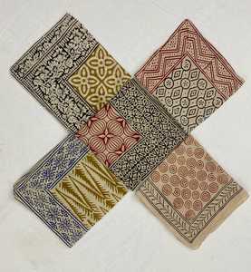 Hand Block Printed Organic Cotton Paisley <b>Bandana</b> Set Lightweight Boho Scarf - Product Image 2