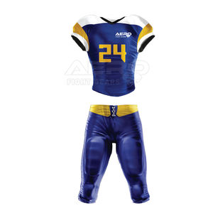 Uniformes de football américain sur mesure pour hommes, haute qualité, manches courtes, respirants, grandes tailles, 100% polyester, séchage rapide, personnalisables - Product Image 1
