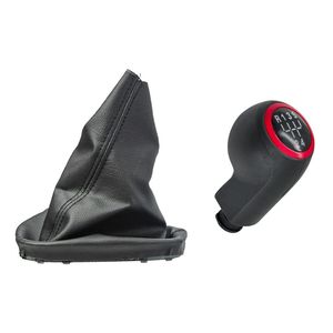ปลอกหุ้มคันเกียร์และหัวเกียร์สำหรับรถ Opel Corsa D - 5 เกียร์ - สีแดง - Product Image 1