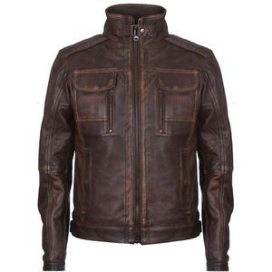 แจ็คเก็ตหนังแท้ 100% สำหรับผู้ชาย แฟชั่นทันสมัย คุณภาพสูง ขายดี ราคาส่ง รับผลิตแบบ OEM - Product Image 1