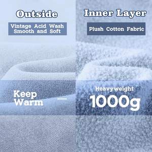 เสื้อฮู้ดซิปสำหรับฤดูหนาวที่สวมใส่สบาย ผลิตจากผ้าฝ้ายเนื้อนุ่ม 360 กรัม ออกแบบมาเพื่อการสวมใส่ในชีวิตประจำวัน สไตล์ลำลอง ให้ความอบอุ่นยาวนาน - Product Image 5