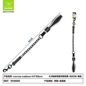 4.0 Electroplated Dog <b>Leash</b> 4.0*60cm Short Cadena Chain with Cushion Handle 60cm <b>Pet</b> <b>Leash</b> - Product Image 1