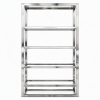 Étagère à vin en acier inoxydable à plusieurs niveaux, finition miroir, pour bar, restaurant, rangement