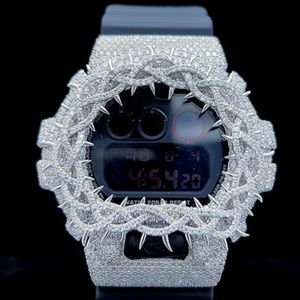 Montre mécanique automatique en quartz approuvée par le testeur de diamants, avec moissanite |   Saphir cristal jaune or, luxe VVS, serti de pierres précieuses - Product Image 6