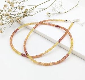 100% naturel facettes Rondelle jaune saphir perles collier ombragé bijoux de noël cadeau pour les chrétiens - Product Image 3