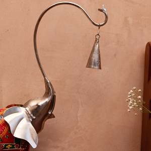 Bohemian <b>Elephant</b> Pair with Bells on Tusks for Diwali <b>Decor</b> - Product Image 4