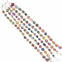 Perles lisses en turquoise Mohave arc-en-ciel, pierres précieuses en turquoise en vrac pour la fabrication de bijoux, fournies par le fabricant.