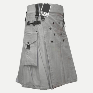 Kilt utilitaire pour homme de style moderne, en matière unie et pure, accessoire de mode - Product Image 3