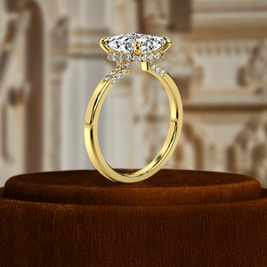 แหวนหมั้นเพชรทรงเจ้าหญิง 1 กะรัต รับรองโดย IGI, เพชรเลี้ยงในห้องปฏิบัติการ แหวนแต่งงานแบบฝังเพชรรอบวง 14k สีเหลืองทอง, แหวนเจ้าสาว - Product Image 5