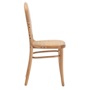 Scandinavian-Inspired dining <strong>Chair</strong> with Rich Wooden Seat and rounded <strong>rattan</strong> accent backrest Great for Contemporary Country Homes - Product Image 2