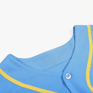 Maillots de baseball personnalisés en gros pour cheerleading, 100 % polyester, impression numérique, manches courtes, tissu respirant, tailles unisexes pour adultes - Product Image 4