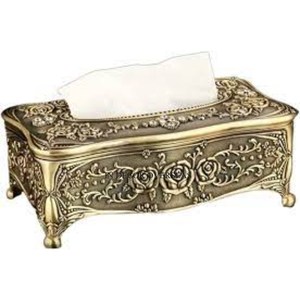 Vente chaude Haute Qualité Plaqué Or Unique Fantaisie Texture Designer Qualité Supérieure Porte-Serviettes En Métal Et Boîte À Mouchoirs De L'Inde - Product Image 5