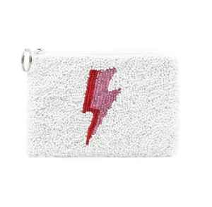 Cute Handmade Beaded LIGHTENING BOLT <b>Coin</b> <b>Pouch</b> With New Design And Fancy Look For Stylish Girls Who Love Luxury Accessories - Product Image 1