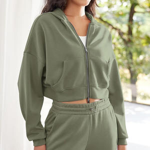 Sudadera con capucha recortada para mujer con opciones de personalización de logotipo Sudadera con capucha Top Moda Streetwear Estilo Cómodo Uso diario - Product Image 6