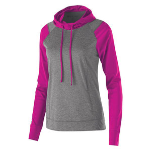 Camisetas de Manga Larga con Capucha de Algodón para Mujer, Color Gris, Estilo Raglán - Product Image 3