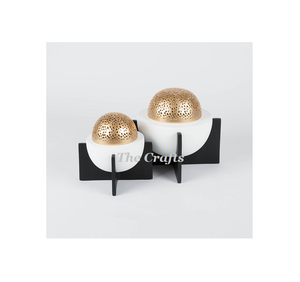 Iron And Wooden Bakhoor <b>Oud</b> Burner Set Of Two Different Size <b>Incense</b> <b>Oud</b> Burner For Wedding Party Fragrance Use - Product Image 1