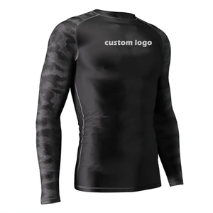 เสื้อแรชการ์ดสำหรับผู้ชาย แขนยาว ป้องกันรังสียูวี SPF50+  แบบสั่งทำพิเศษจากโรงงาน พิมพ์ลายโลโก้ด้วยเทคนิคซับลิเมชั่น เหมาะสำหรับกีฬา MMA และ BJJ - Product Image 2