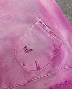 Sweat à capuche pour homme SunFade Vintage Distressed Streetwear Regular 100% Cotton Solid Winter Sweatshirt - Product Image 3