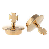 Ensemble de burettes en laiton doré pour l'église Navires religieux élégants pour le vin et l'eau Accessoires de masse liturgiques Design classique