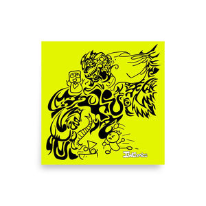 Póster Experimental IW Comics Edición Samurai, Papel Verde Neón para Decoración de Pared - Product Image 2