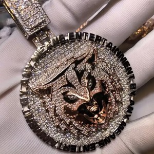 Colgante de Diamantes con Corte Brillante y Claridad VVS, Chapado en Oro Sólido de 14k, Estilo Hip Hop para Hombre, Plata 925, Tamaño Personalizable, IGI - Product Image 4