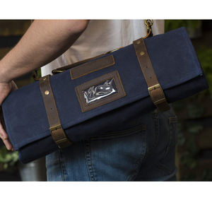 Leather Canvas Smell Proof Foldable Comfortable Knife Roll Chef Portable Storage <b>Bag</b> Durable Cutlery Organizer Kitchen <b>Tool</b> - Product Image 6