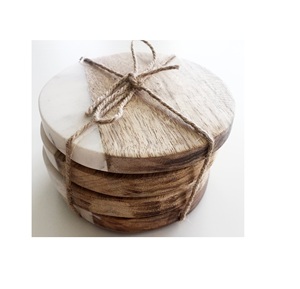 ที่รองแก้วไม้วอลนัทปราศจากหินอ่อนของขวัญขึ้นบ้านใหม่ออกแบบได้ตามต้องการ - Product Image 1