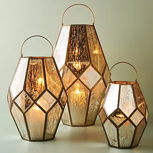 Lanterne hexagonale en verre transparent avec cadre en laiton pour la décoration de la maison, des hôtels et des restaurants - Product Image 3